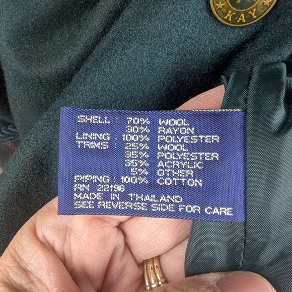 Herman Kay Size 14 70% Wool Pea Coat Vintage - Picture 4 of 16